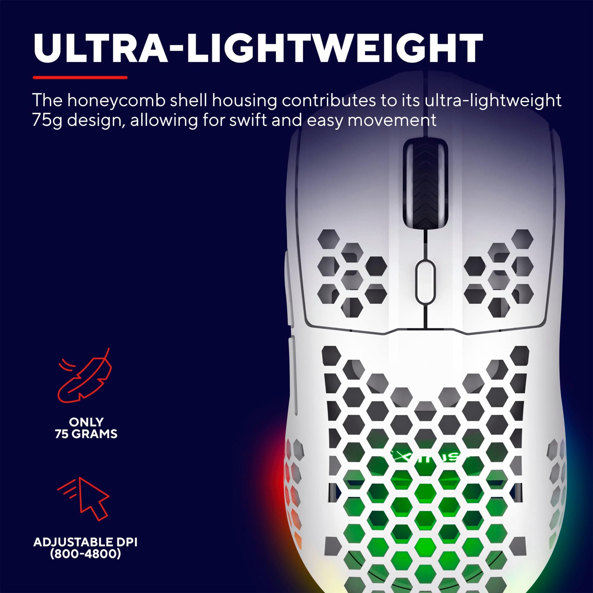 Trust GXT929W Helox Wireless Lightweight Mouse White 25390 2