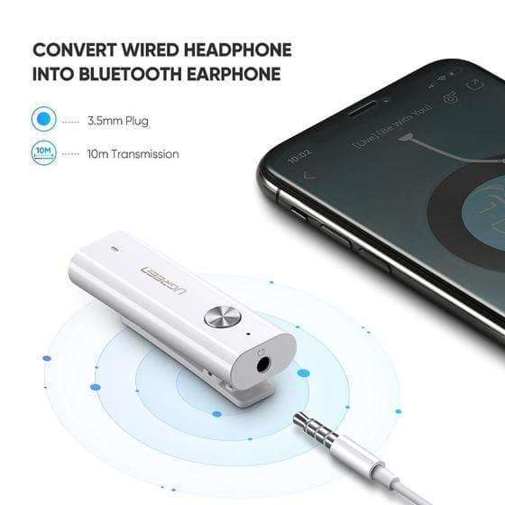 بلوتوث خارجي UGREEN 40854 Bluetooth Audio Receiver Ver 5.0 with 3.5 Audio+Mic+Battery 7