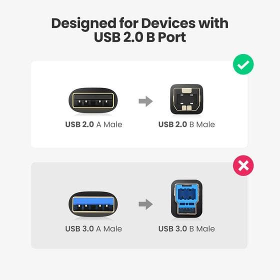 UGREEN 10350 USB 2.0 AM to BM Print Cable 1.5m Black 7