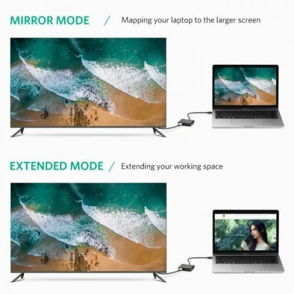 UGREEN 30843 USB Type C to HDMI + VGA Converter White 3