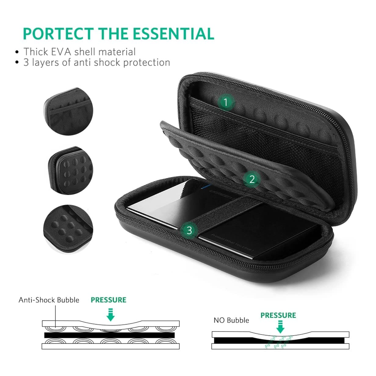 حافظة هاردسك UGREEN 40707 Hard Disk Case Small Size 4