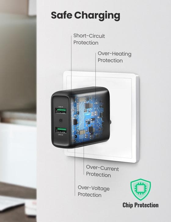 شحن UGREEN 10216 Port 36W Quick Charger 7