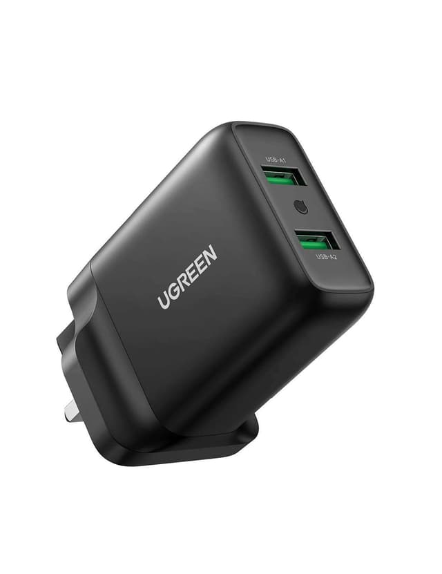 شحن UGREEN 70164 36W QC 3.0 Quick Wall Charger Adapter 2-Port
