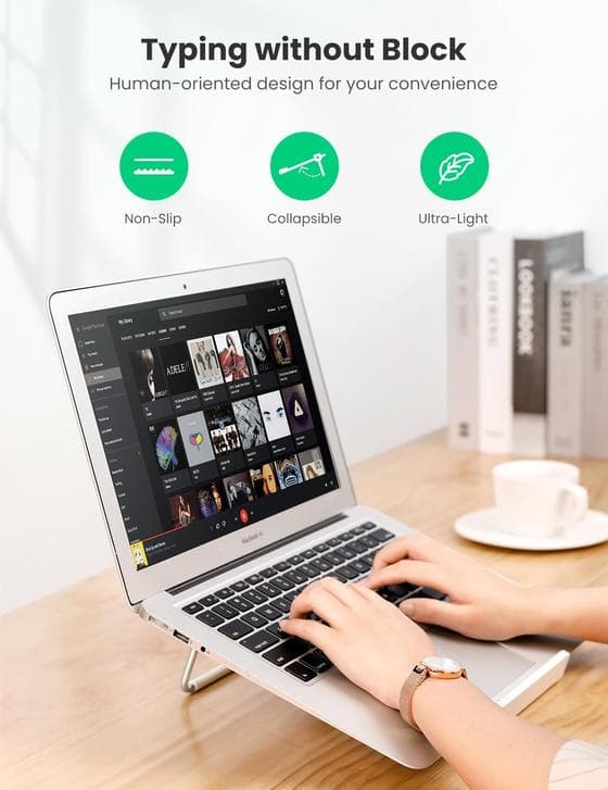 حامل كمبيوتر محمول UGREEN 80348 Desktop Laptop Stand Silver 7