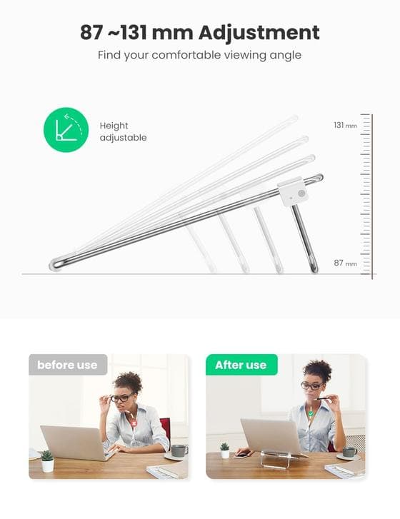 حامل كمبيوتر محمول UGREEN 80348 Desktop Laptop Stand Silver 5