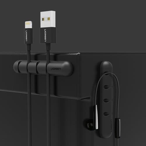 منظم كوابل UGREEN 30762 Cable Organizer 2 Pack Black 10