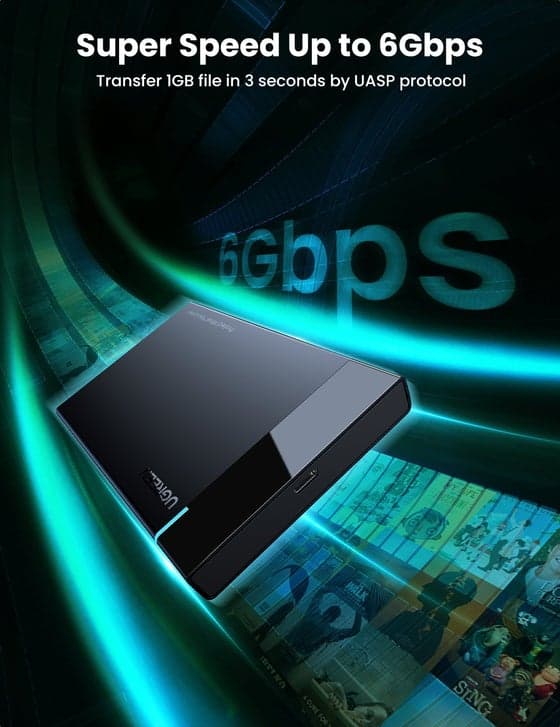 تحويلة هاردسك داخلي لابتوب إلى خارجي UGREEN 50743 USB-C 2.5 Inch Hard Drive Enclosure 7