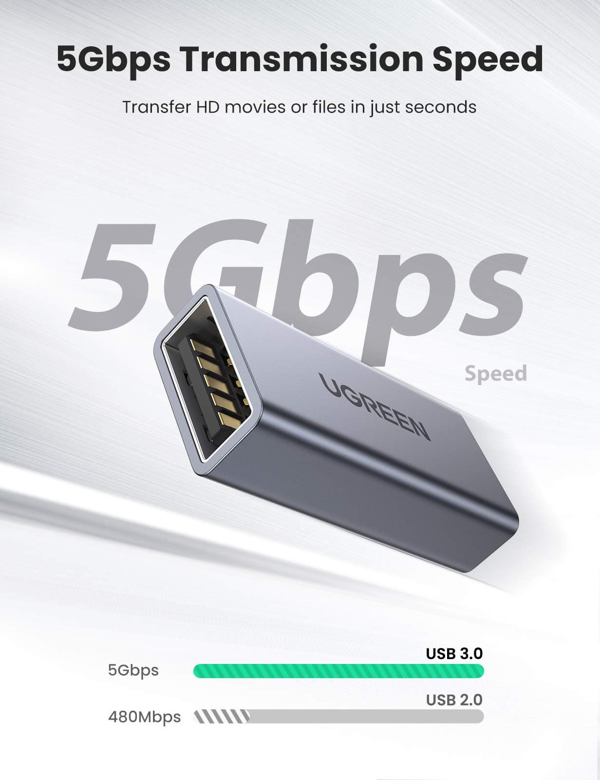 UGREEN 20119 USB3.0 A/F to A/F Adapter Aluminum Case 2