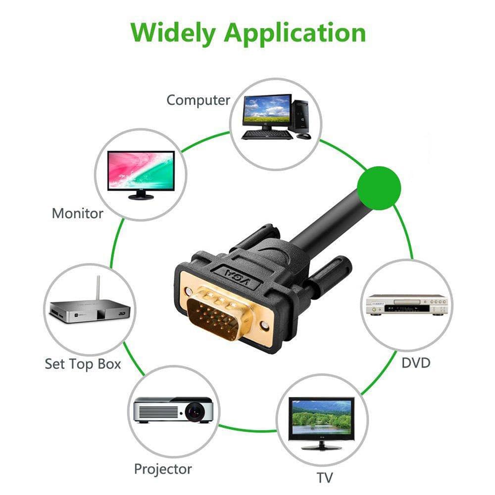 كيبل UGREEN 11636 VGA Male to Male Cable 30m Black 2