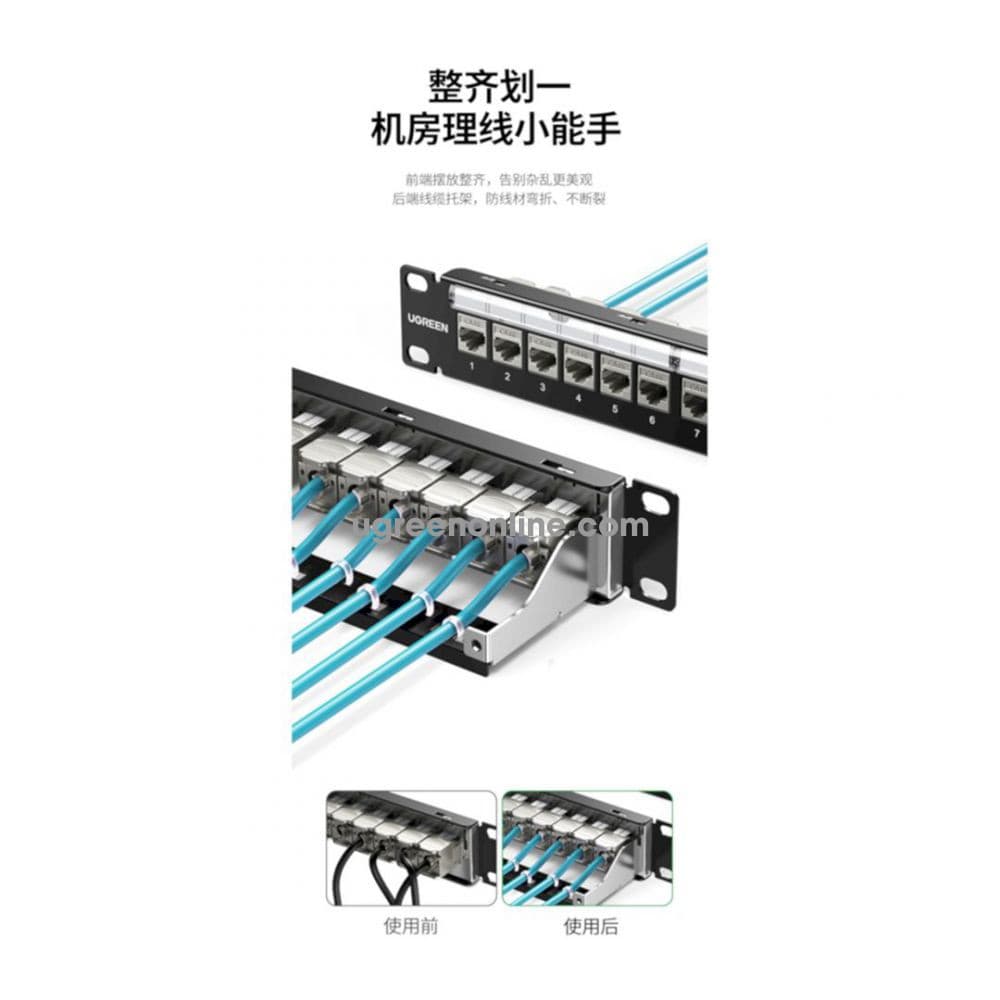UGREEN 80448 Cat 5e 24-Port STP Patch Panel 4