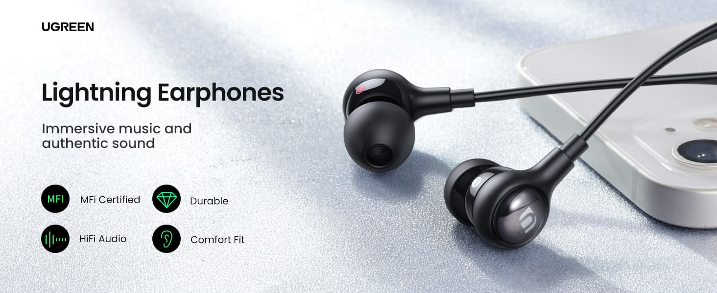 UGREEN 30631 In-Ear Earphones with Lightning Connector 10