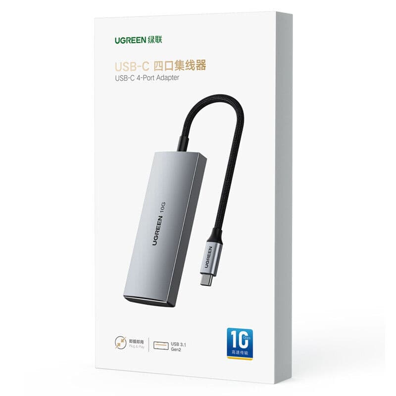 UGREEN 30758 USB-C to 2× USB 3.1+2×USB-C Adapter 10G 2