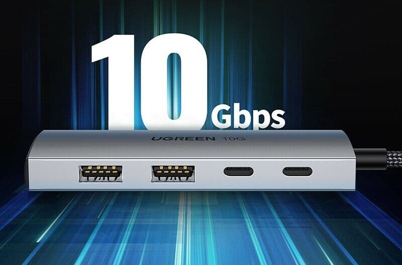 UGREEN 30758 USB-C to 2× USB 3.1+2×USB-C Adapter 10G 4
