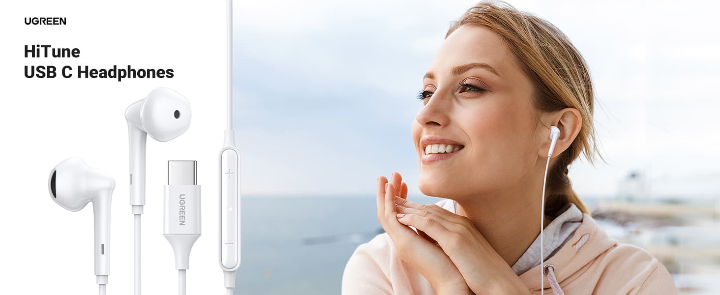 UGREEN 60700 Wired Earphones with Type-C Connector White 10