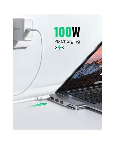 UGREEN 60560 2xUSB-C to 3xUSB3.0-A+SD+TF+PD Multifunction Adapter Shell 2