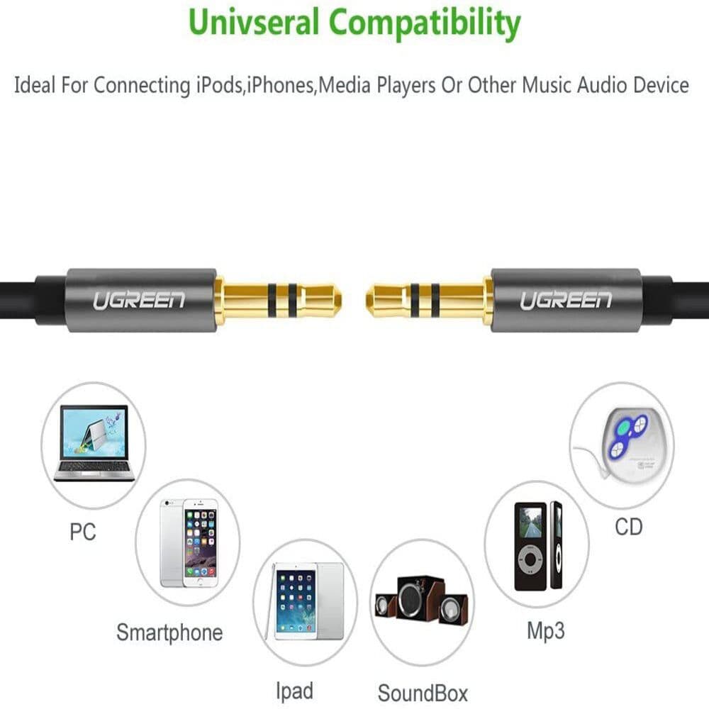 UGREEN 10732 3.5mm Male to 3.5mm Male Cable 0.5m Black 3
