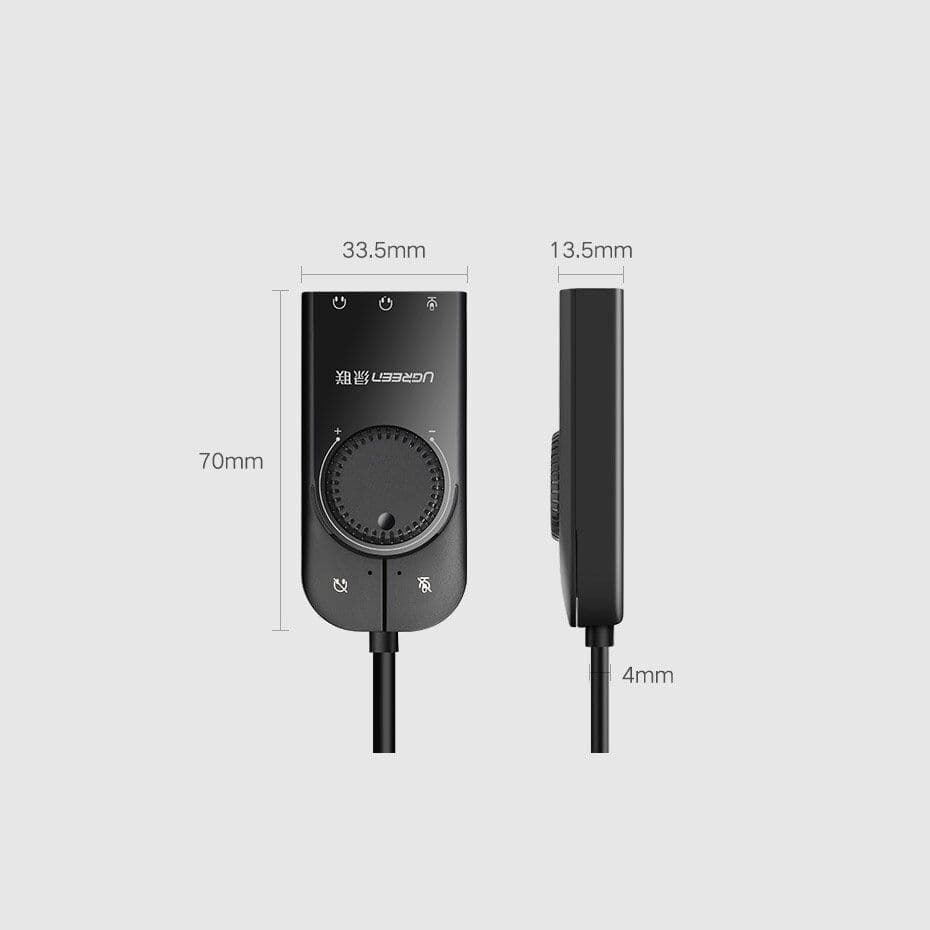 UGREEN 40964 USB External Stereo Sound Adapter 15cm Black 3