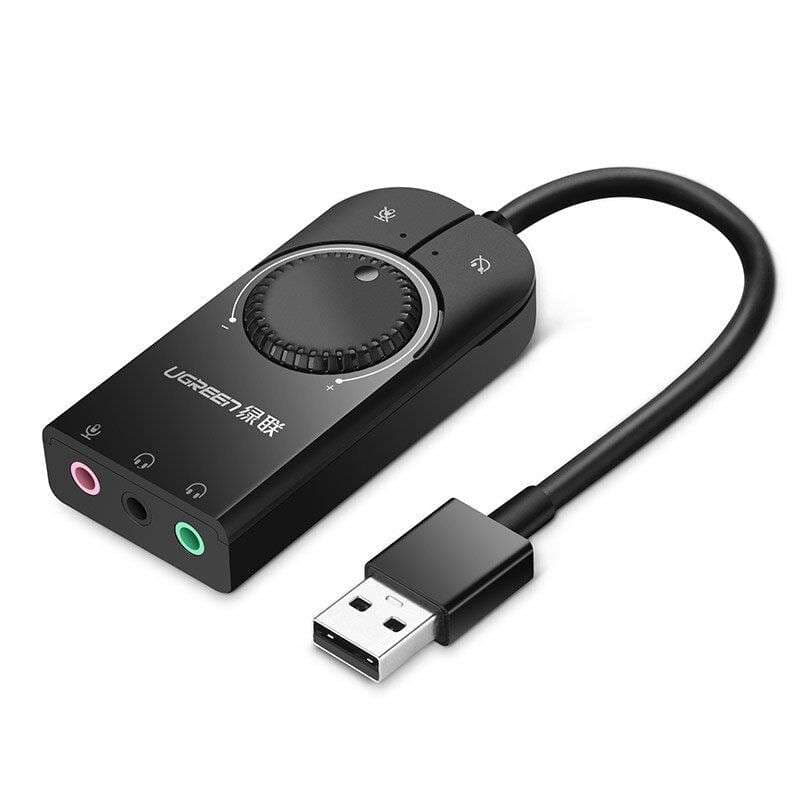 UGREEN 40964 USB External Stereo Sound Adapter 15cm Black 1