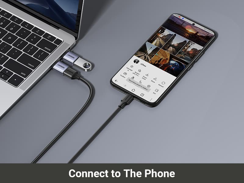 UGREEN 50283 Type C to USB 3.0 A Adapter Cable with Lanyard Space Gray 3