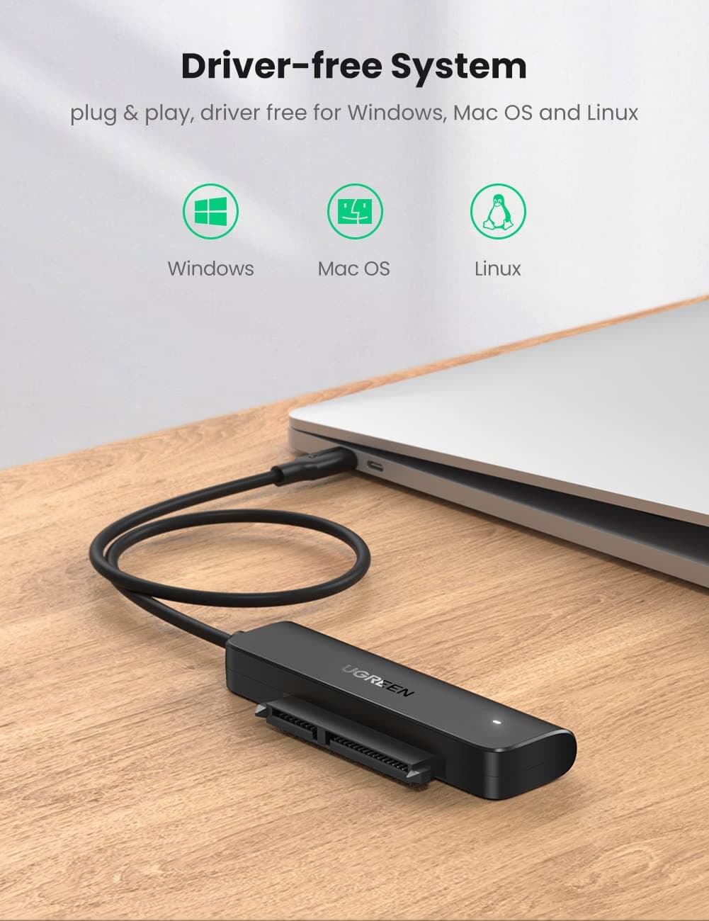 UGREEN 70610 USB-C 3.0 to 2.5-Inch SATA Converter 50cm 3