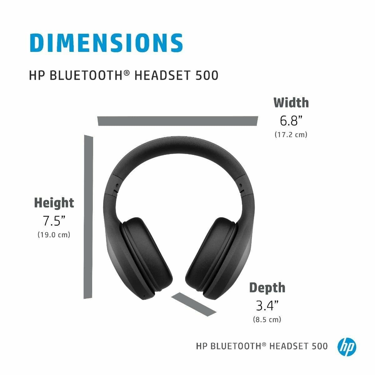 HP 500 Bluetooth Wireless Over Ear Headphones 9