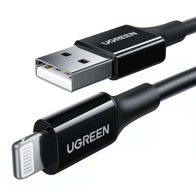 UGREEN 80823 USB-A Male to Lightning Male Cable Nickel Plating 2m Black