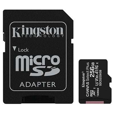 Kingston 256GB Canvas Select Plus C10 UHS-I microSD With Adapter-100MB/s