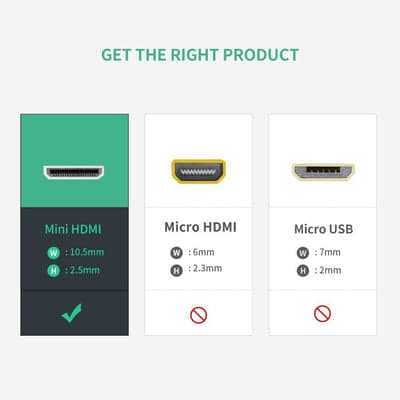 UGREEN 20101 Mini HDMI Male to HDMI Female Adapter (Black) 2