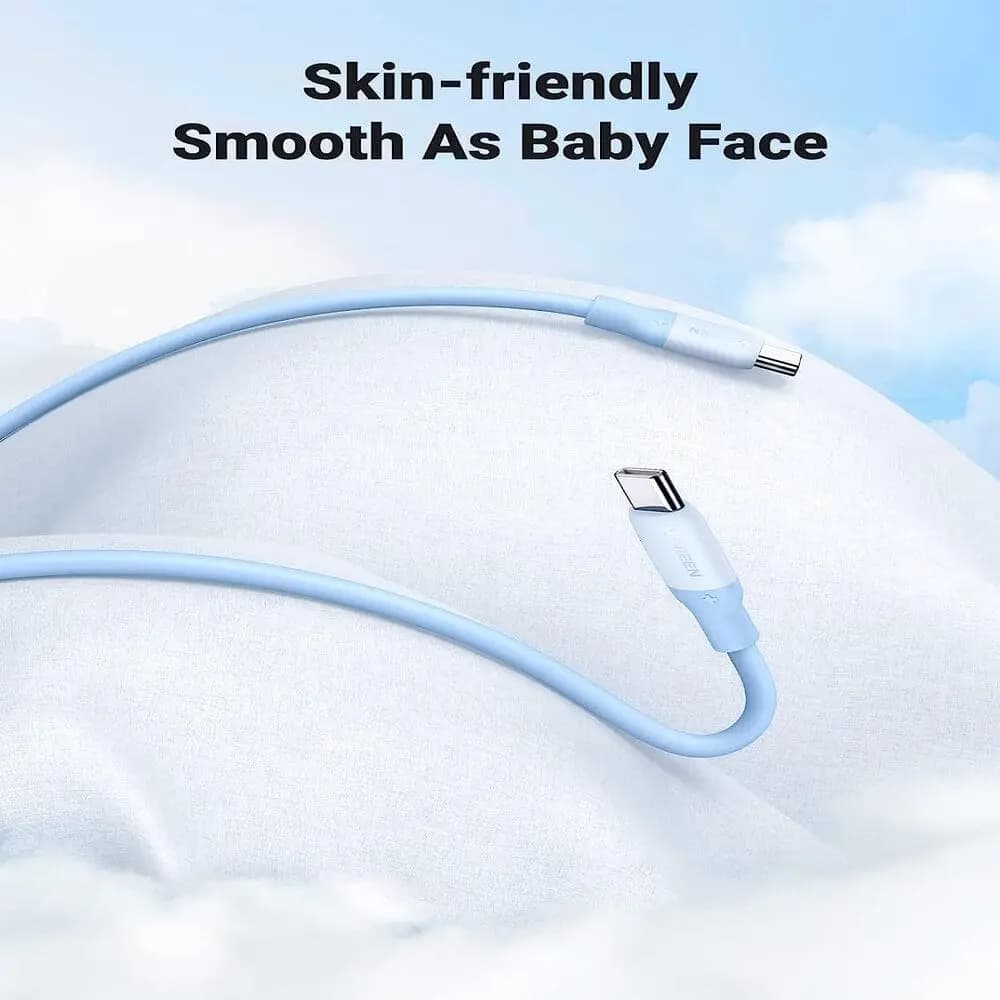 UGREEN 15279 USB-C to USB-C Silicone Fast Charging Cable Blue 1m 3