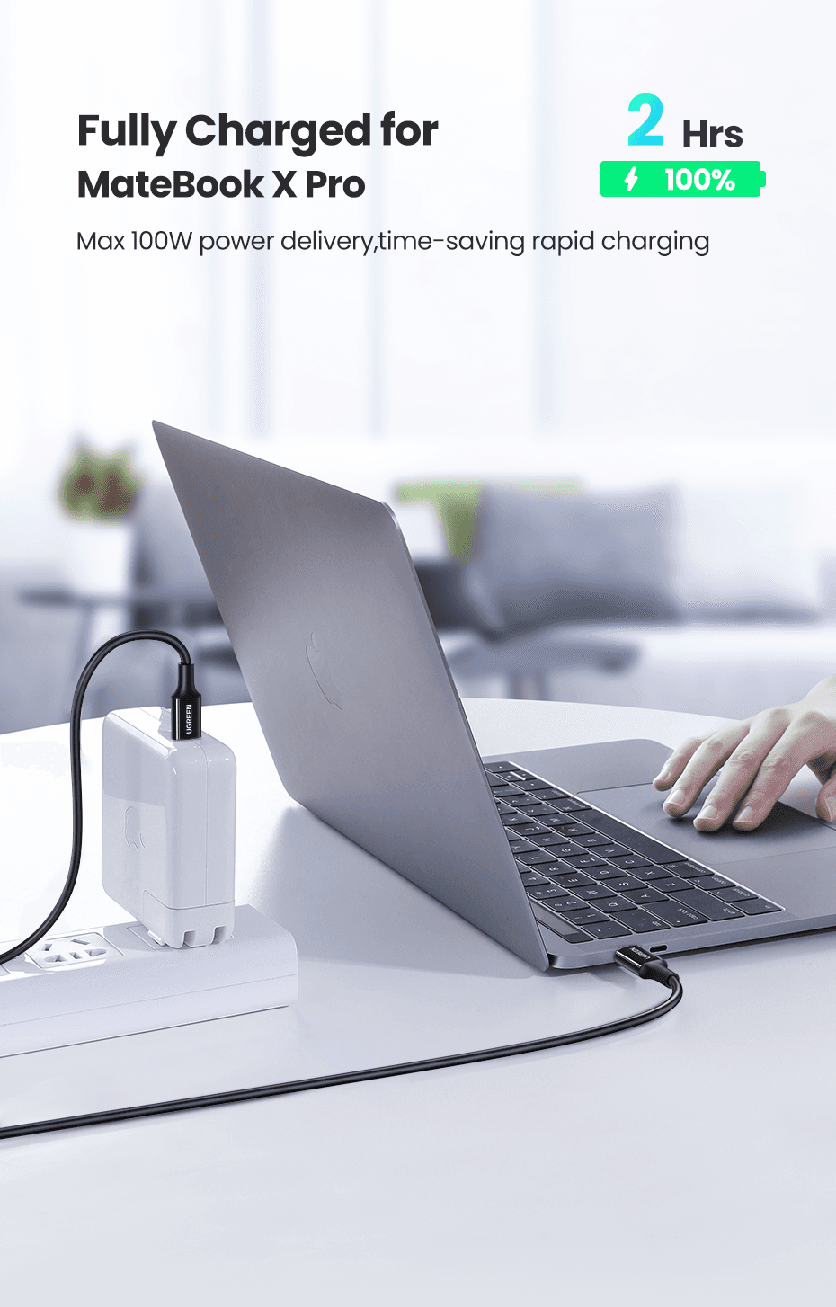 UGREEN 80372 USB-C 2.0 Charging Cable 100W 2m (Black) 12