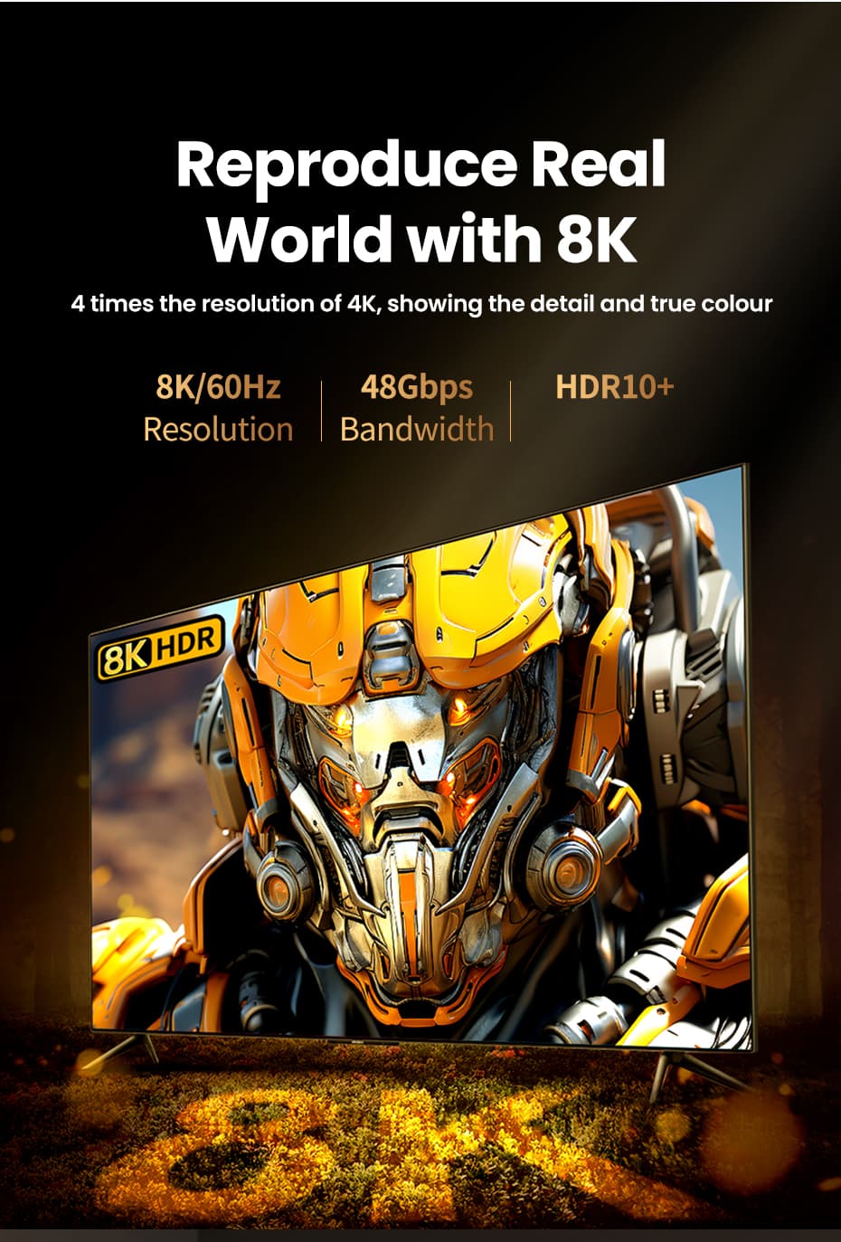 UGREEN 25910 HDMI 8K Cable 2m 4