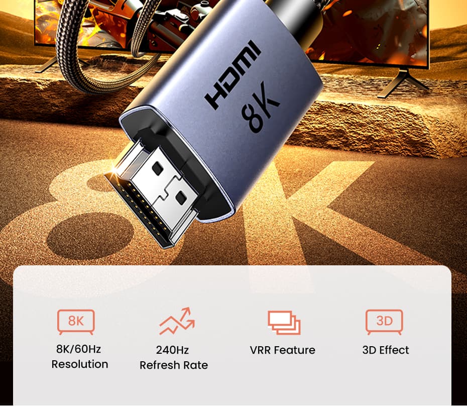 UGREEN 25910 HDMI 8K Cable 2m 3
