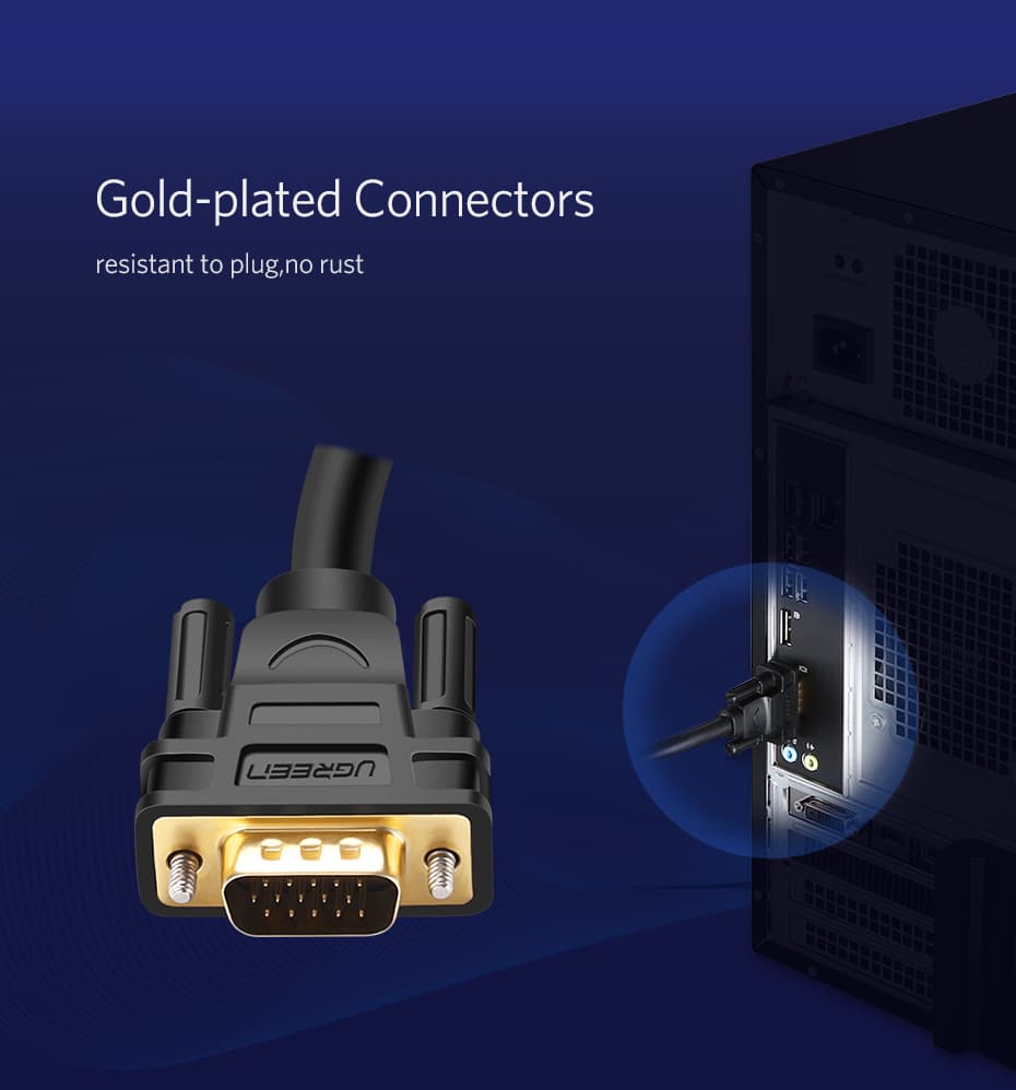 UGREEN 11632 VGA Male to Male Cable 5m (Black) 7