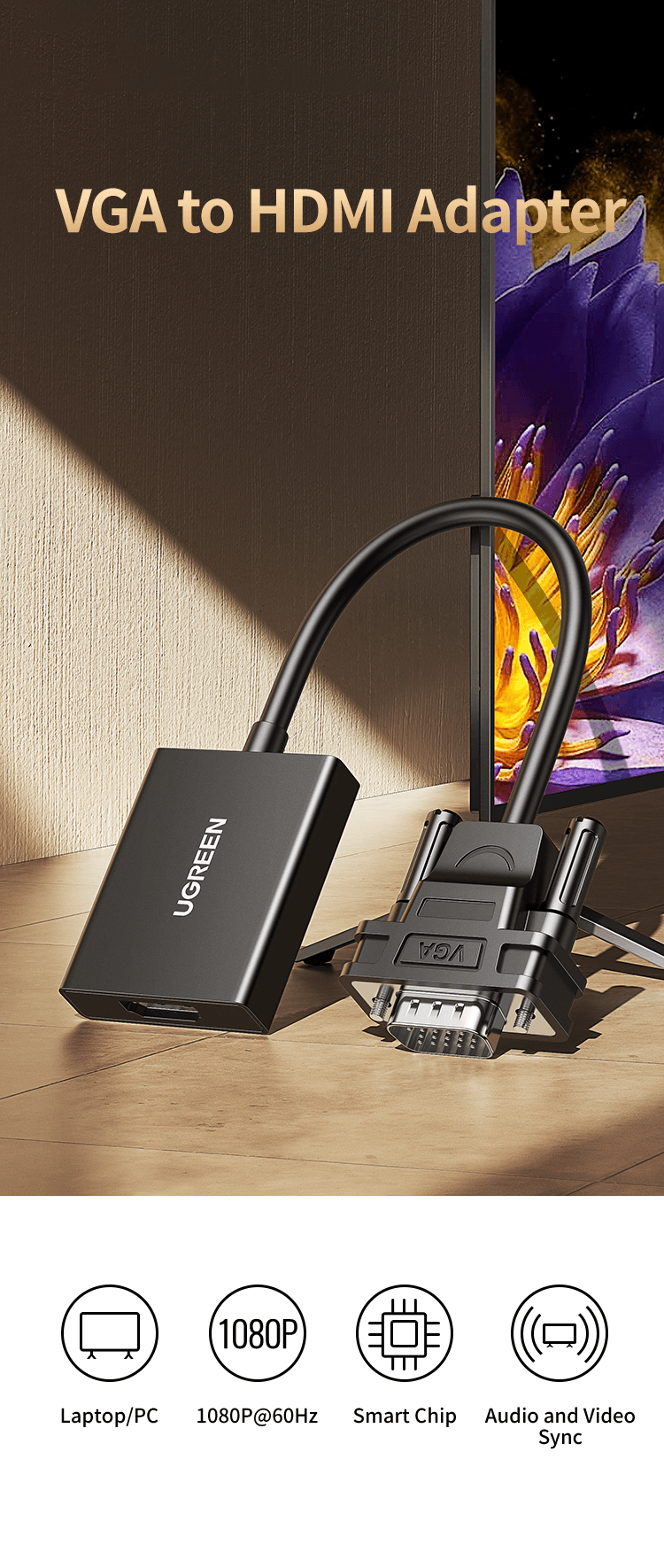 UGREEN 50945 VGA to HDMI Adapter 5