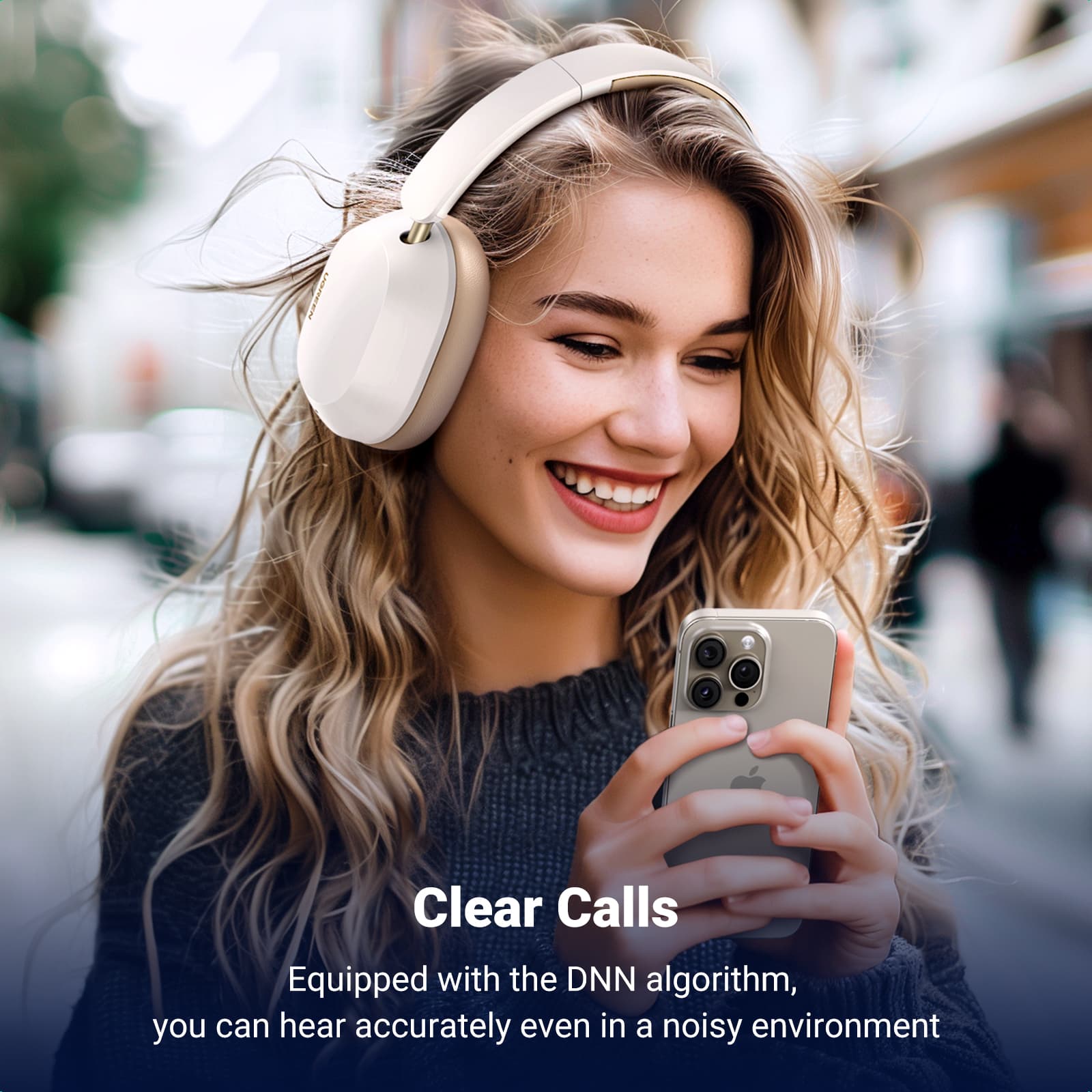 UGREEN 35758 HiTune Max5c Hybrid Active Noise-Cancelling Headphones White 3