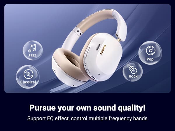 UGREEN 35758 HiTune Max5c Hybrid Active Noise-Cancelling Headphones White 14