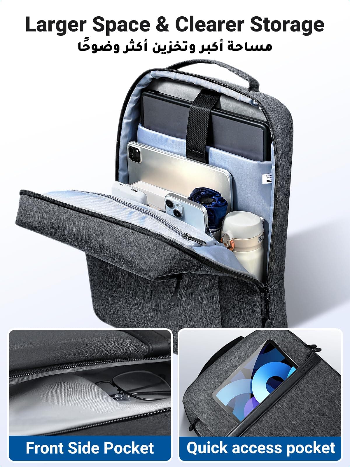 UGREEN 90798 Laptop Backpack B02 Dark Grey Up to 15.6'' 9