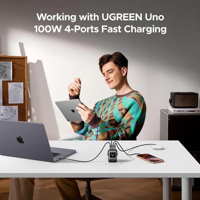 UGREEN 45515B USB-A+3*USB-C 100W Robot GaNTech Fast Charger 6