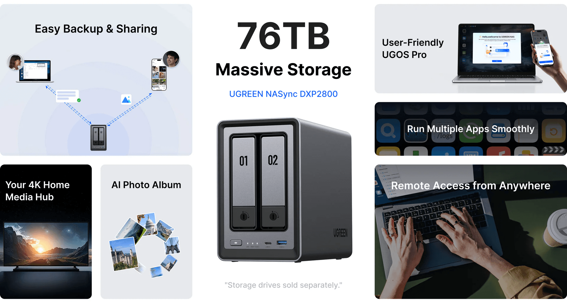 UGREEN 25369 Network Attached Storage DXP2800 (Diskless) EU 3