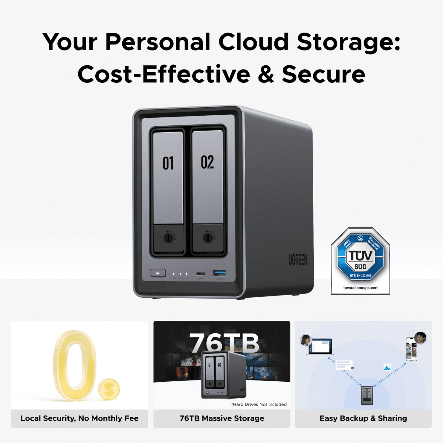 UGREEN 25369 Network Attached Storage DXP2800 (Diskless) EU 9