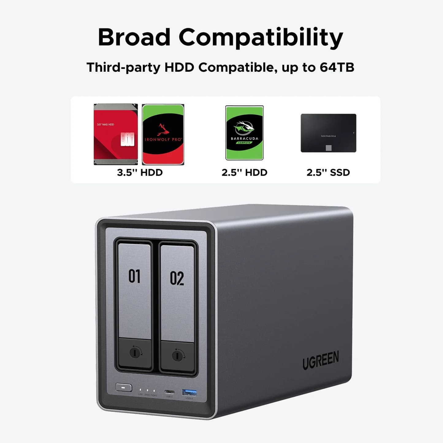 UGREEN 25369 Network Attached Storage DXP2800 (Diskless) EU 12