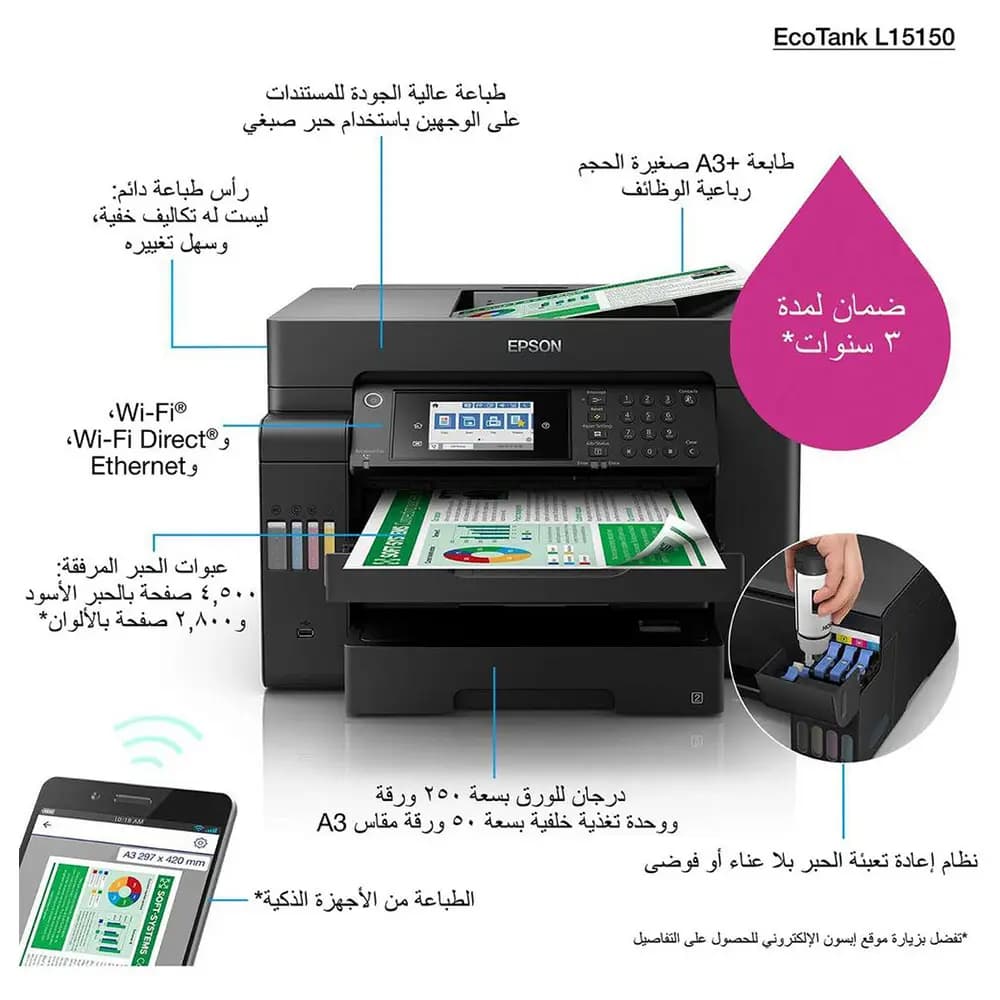 EPSON EcoTank L15150 A3 Wi-Fi All-in-One Ink Tank Printer 4