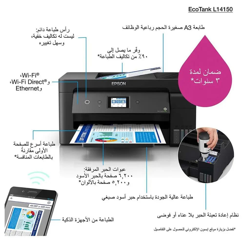 EPSON EcoTank L14150 A3+ Multifunction Wi-Fi Ink Tank Printer 12