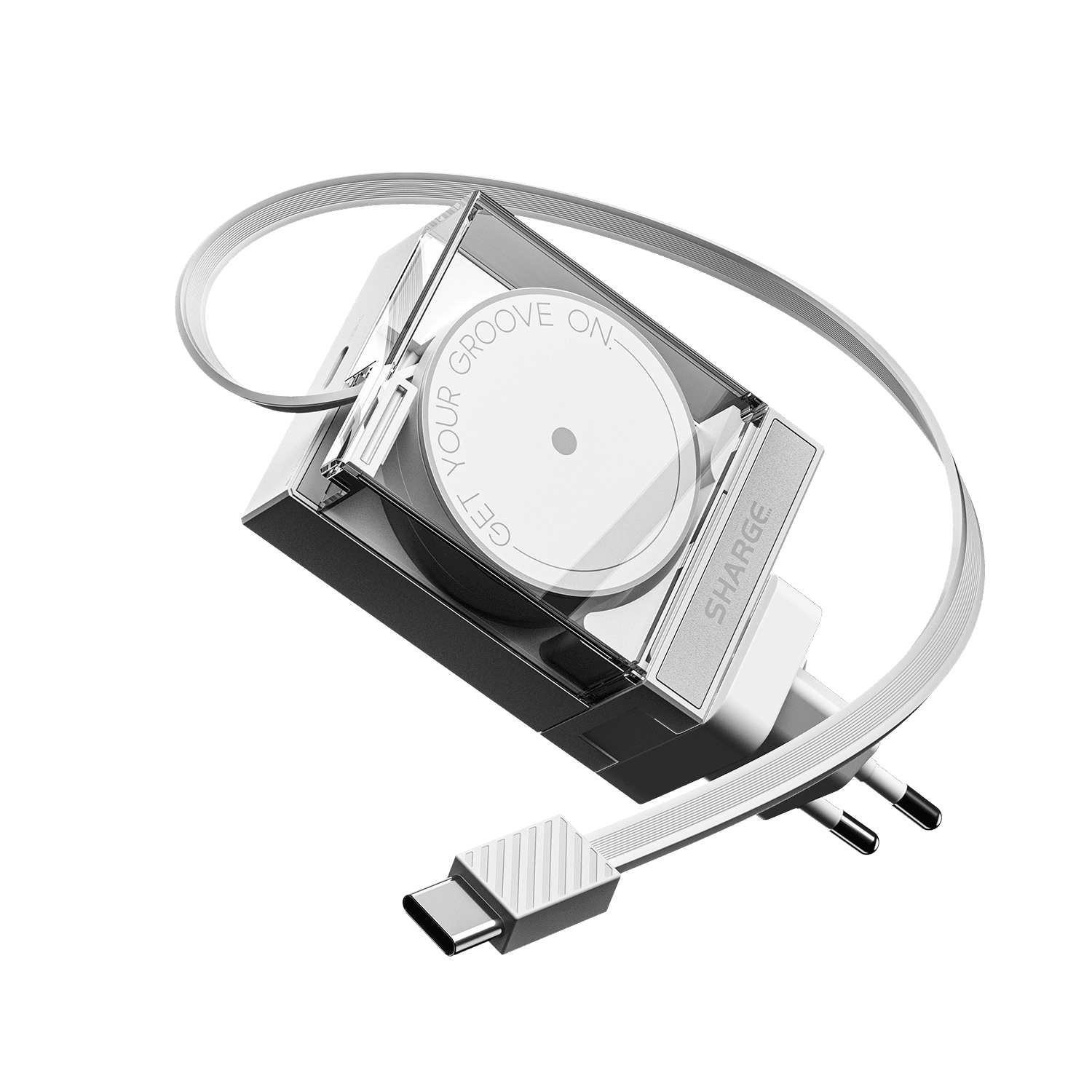 SHARGE S4U Retractable 65w GaN Charger White 1