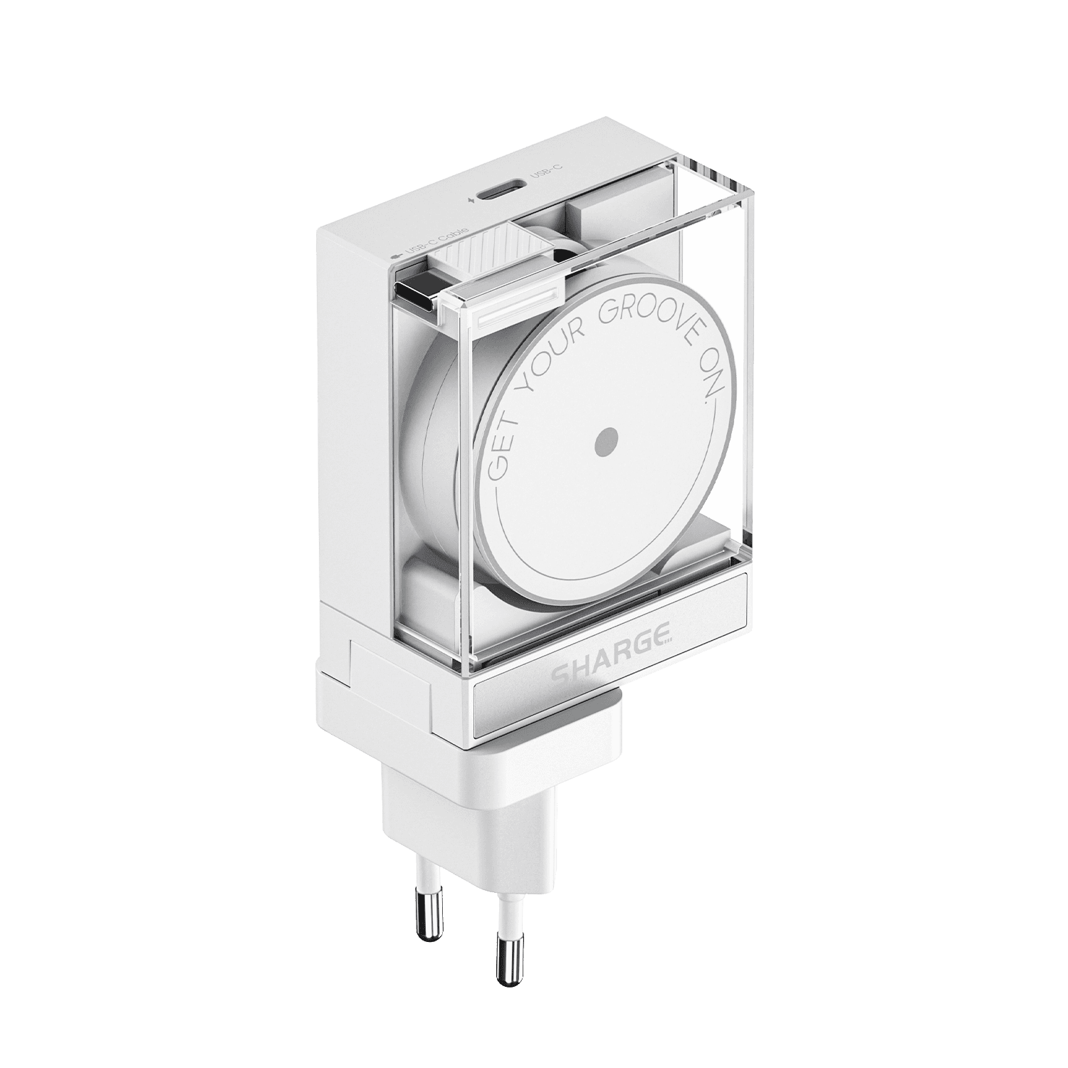 SHARGE S4U Retractable 65w GaN Charger White 2