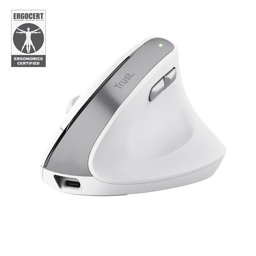 Trust Bayo II Ergonomic Wireless Mouse White 25398 3