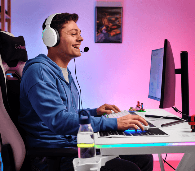 Trust GXT709W Luminus RGB Desk White 25328 2