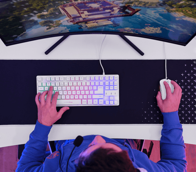 Trust GXT709W Luminus RGB Desk White 25328 4