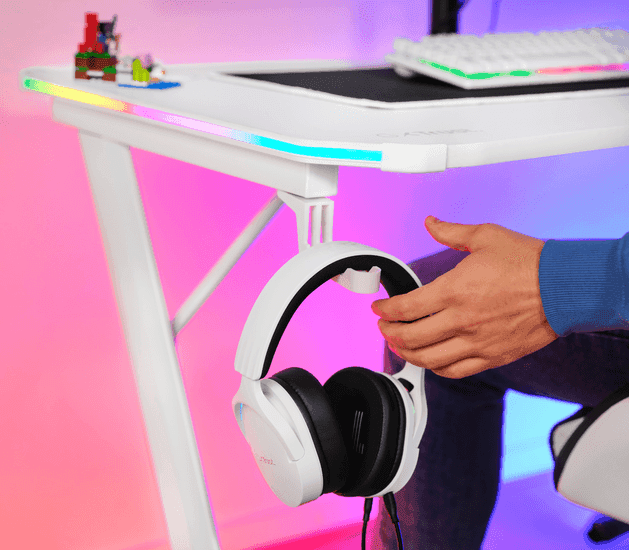 Trust GXT709W Luminus RGB Desk White 25328 7