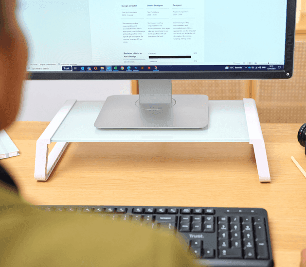 Trust Monta Glass Monitor Stand White 25351 3